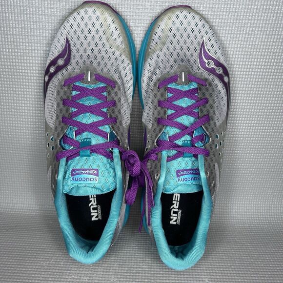 Saucony Kinvara 8 Women's Size 11 Low Cut Running Shoe Sneaks Gray Teal Purple - Picture 9 of 10